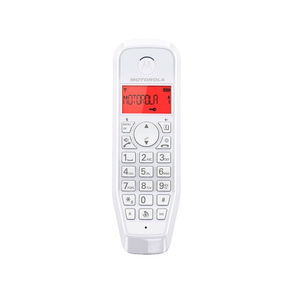 Motorola s1201 rojo teléfono inalámbrico con gran pantalla retroiluminada y manos libres