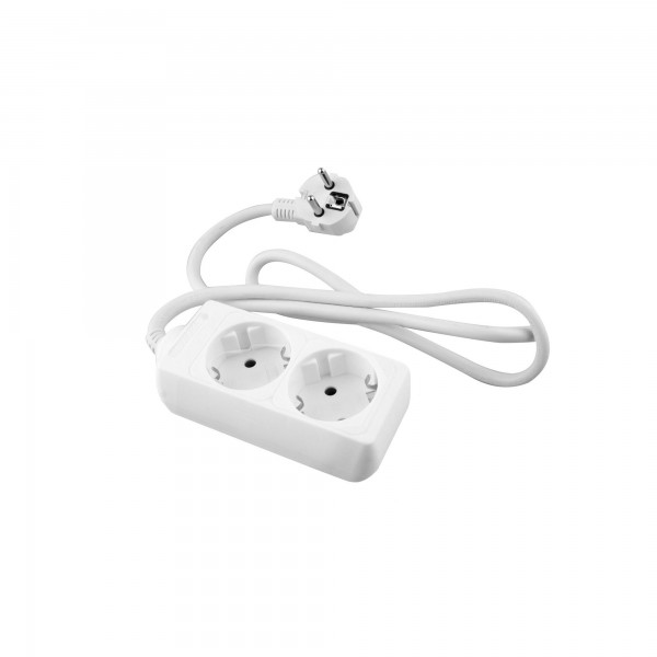 Base onlex blanca 2tomas cable 1,5mt