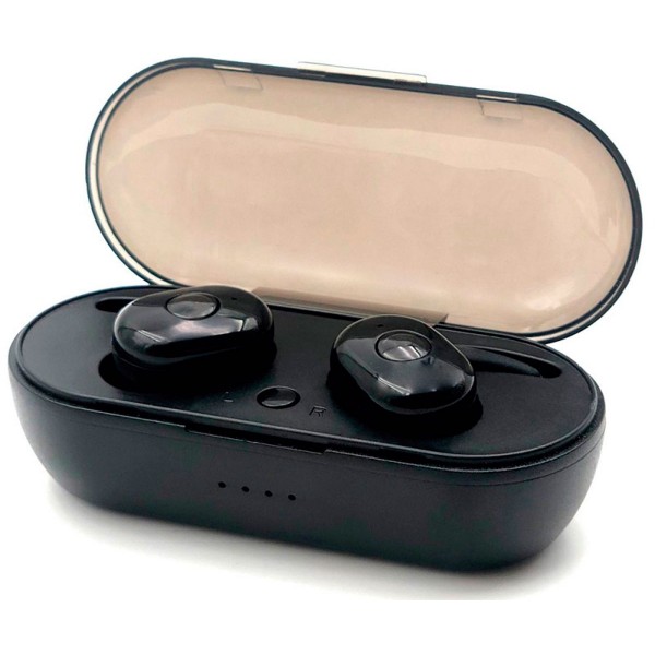 Lauson eh225 negro auriculares inalámbricos in-ear bluetooth diseño minimalista y compacto con estuche de carga