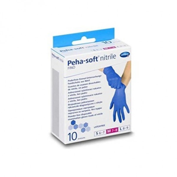Pehasoft Guante Nitrilo Fino Talla Mediana 10 Ud