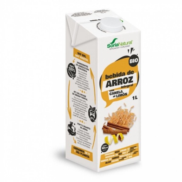 BEBIDA DE ARROZ CON CANELA AL LIMON 1 L SORIA NATURAL