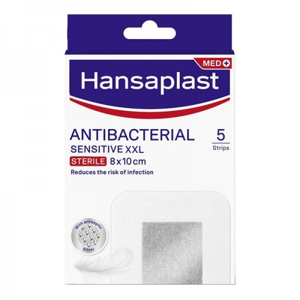Hansaplast Antibacterial Sensitive Xxl 8x10 Cm 5