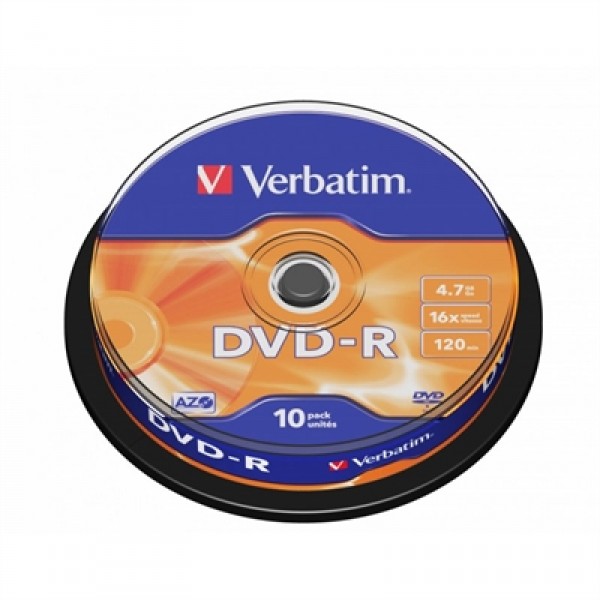 Verbatim dvd-r 4.7gb 16x tarrina 10uds