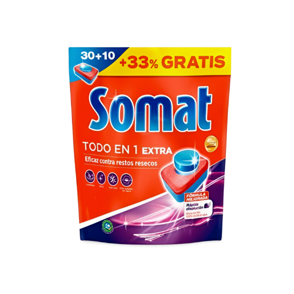 Somat lavavajillas Todo En 1 30 + 10 dosis FORMATO AHORRO